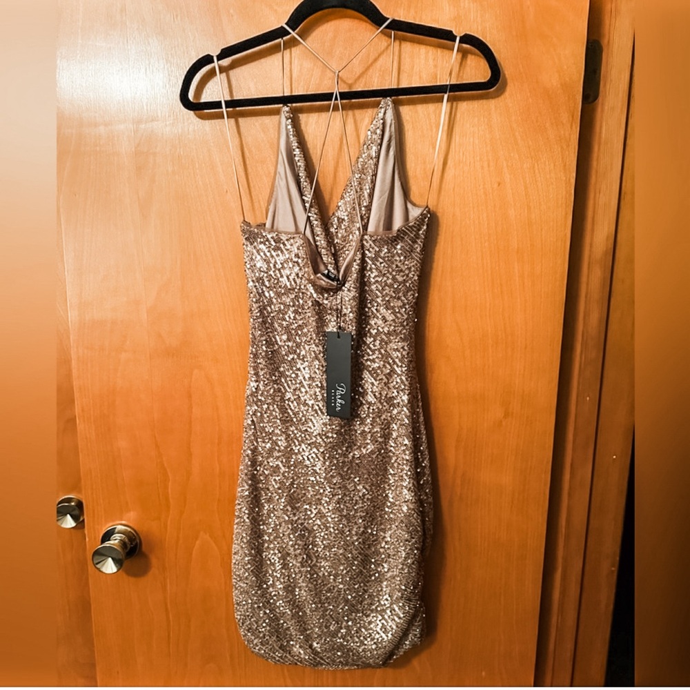 NWT [parker black] paris cowlneck sequin dress - Picture 2 of 9